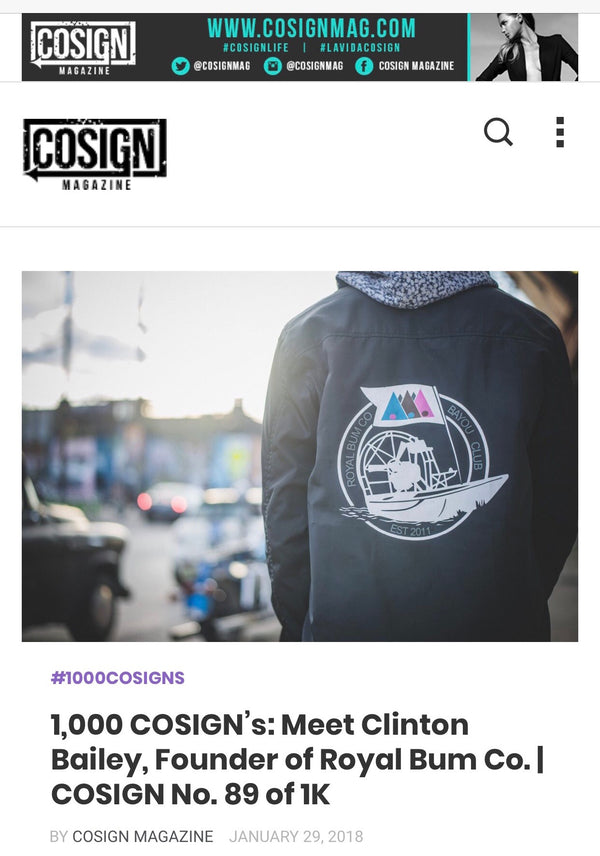 Cosign Magazine Features our founder and Creative Director Clint.