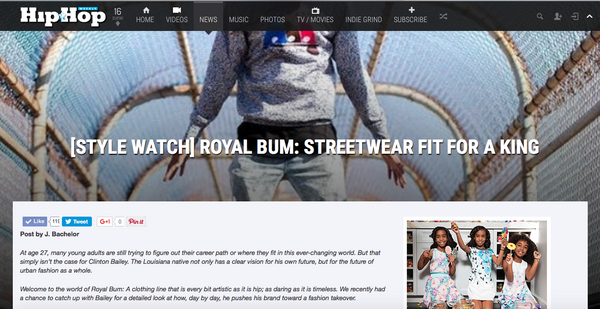 Hip Hop Weekly Features Royal Bum. Check out our article at the link below.